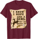 Western Cowgirl I Know I Rope Like A Girl Shirt T-Shirt - T-Shirt | Maroon