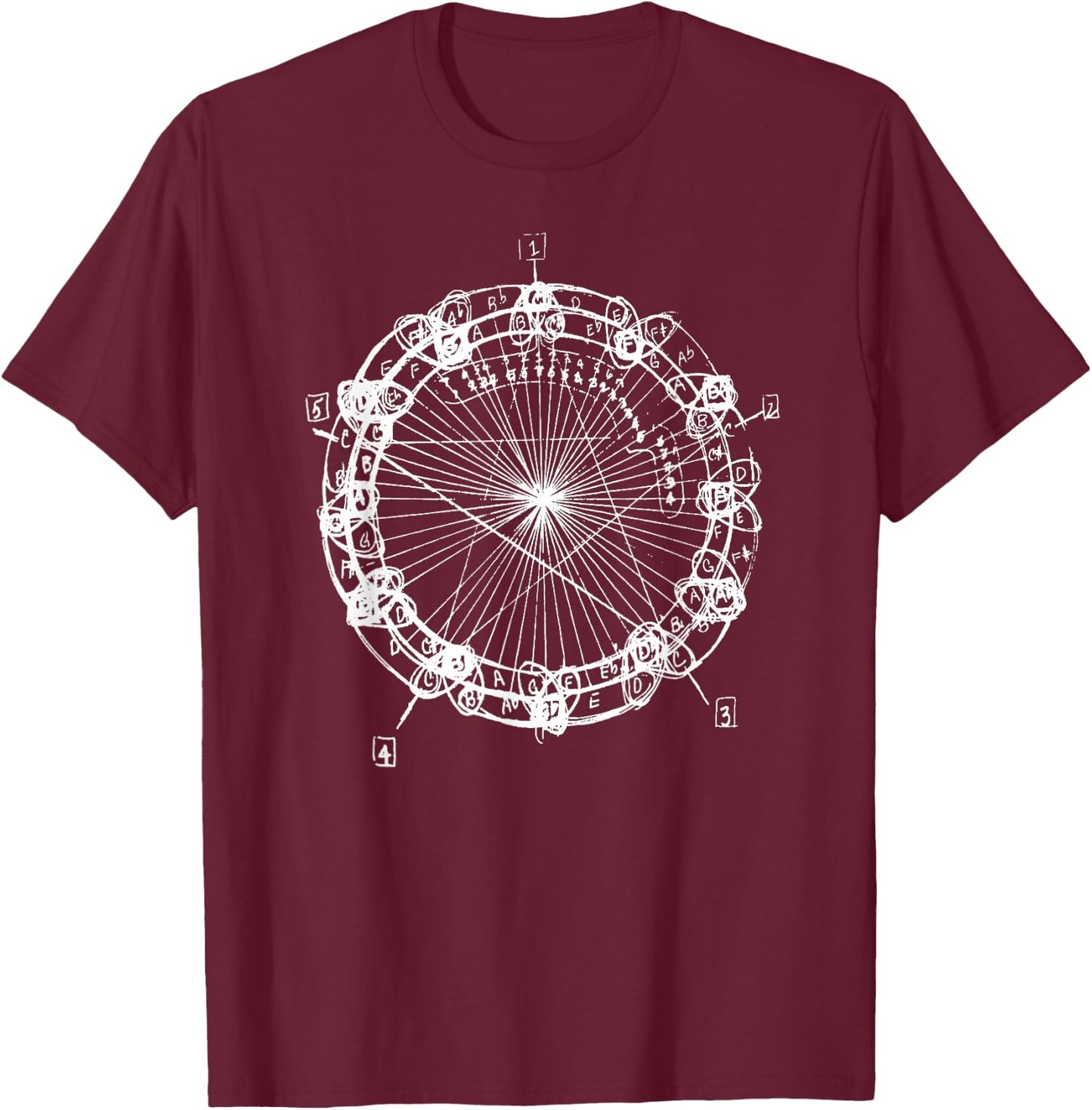 Coltrane Chord Changes Mandala Jazz Musician T-Shirt - T-Shirt | Maroon