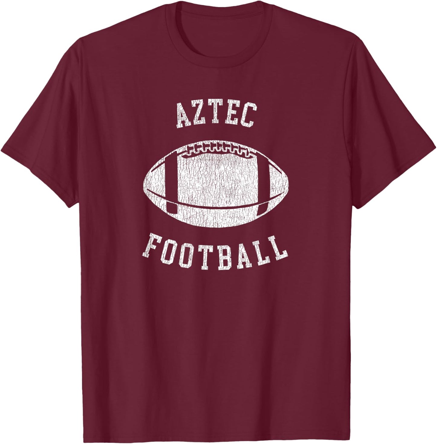 Aztec Football Distressed Vintage 80's Throwback Classic T-Shirt - T-Shirt | Maroon