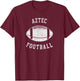 Aztec Football Distressed Vintage 80's Throwback Classic T-Shirt - T-Shirt | Maroon