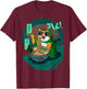 Funny Cat Eating Ramen Graphic Japanese Kawaii Anime T-Shirt - T-Shirt | Maroon