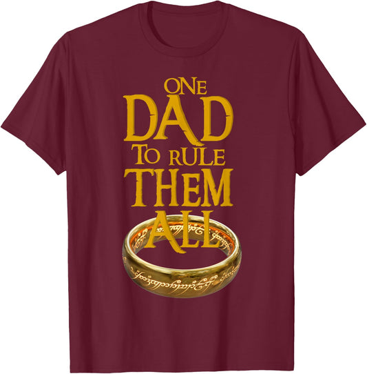 One Dad to Rule Them All Nerd Dad T-Shirt - T-Shirt | Maroon