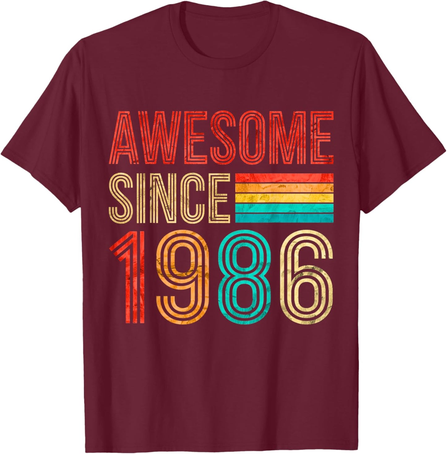 40 Birthday Men 40yr Awesome Vintage 1986 40th Birthday T-Shirt - T-Shirt | Maroon