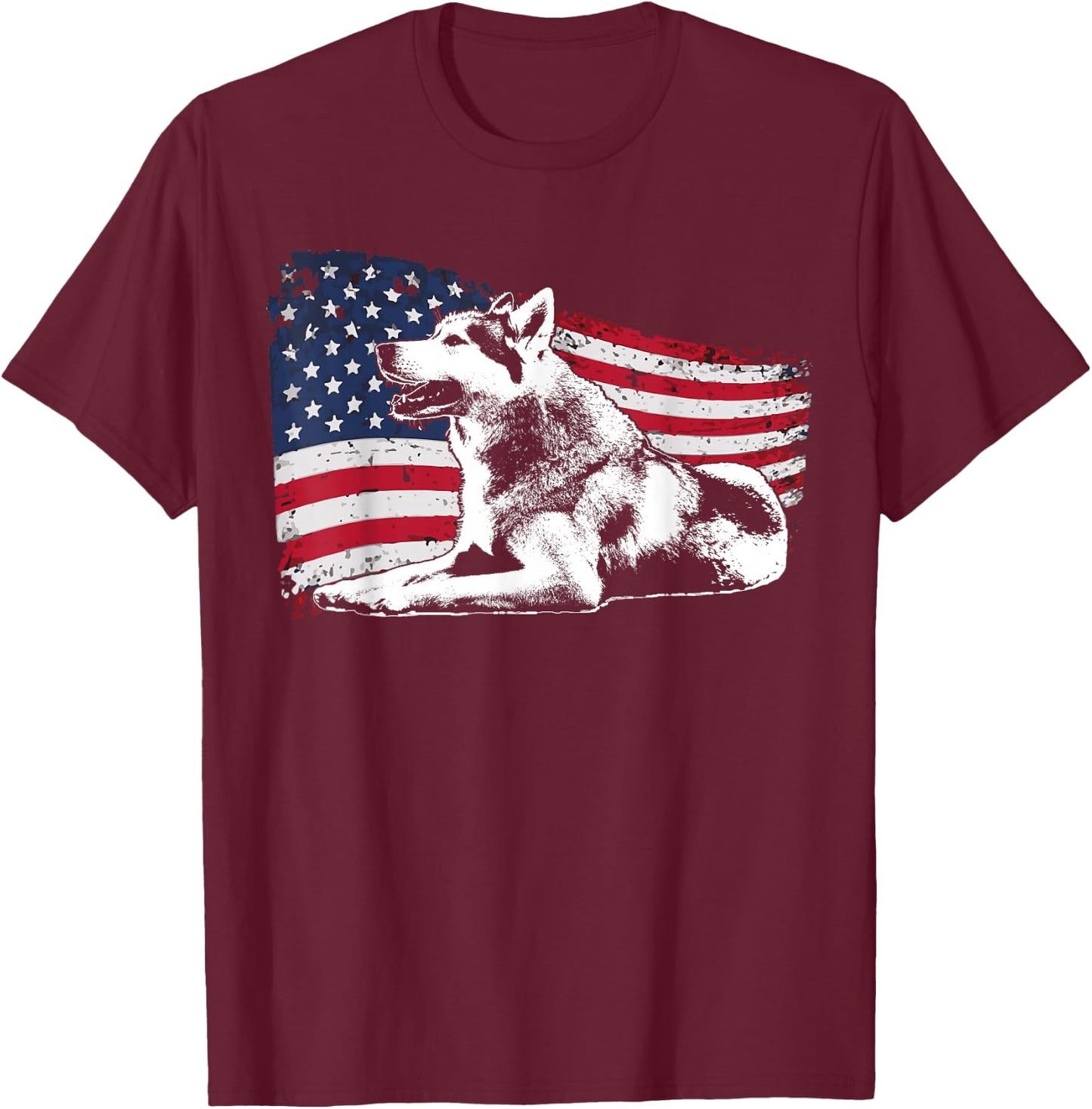 Sled Dog Husky Dog Breed T-Shirt - T-Shirt | Maroon