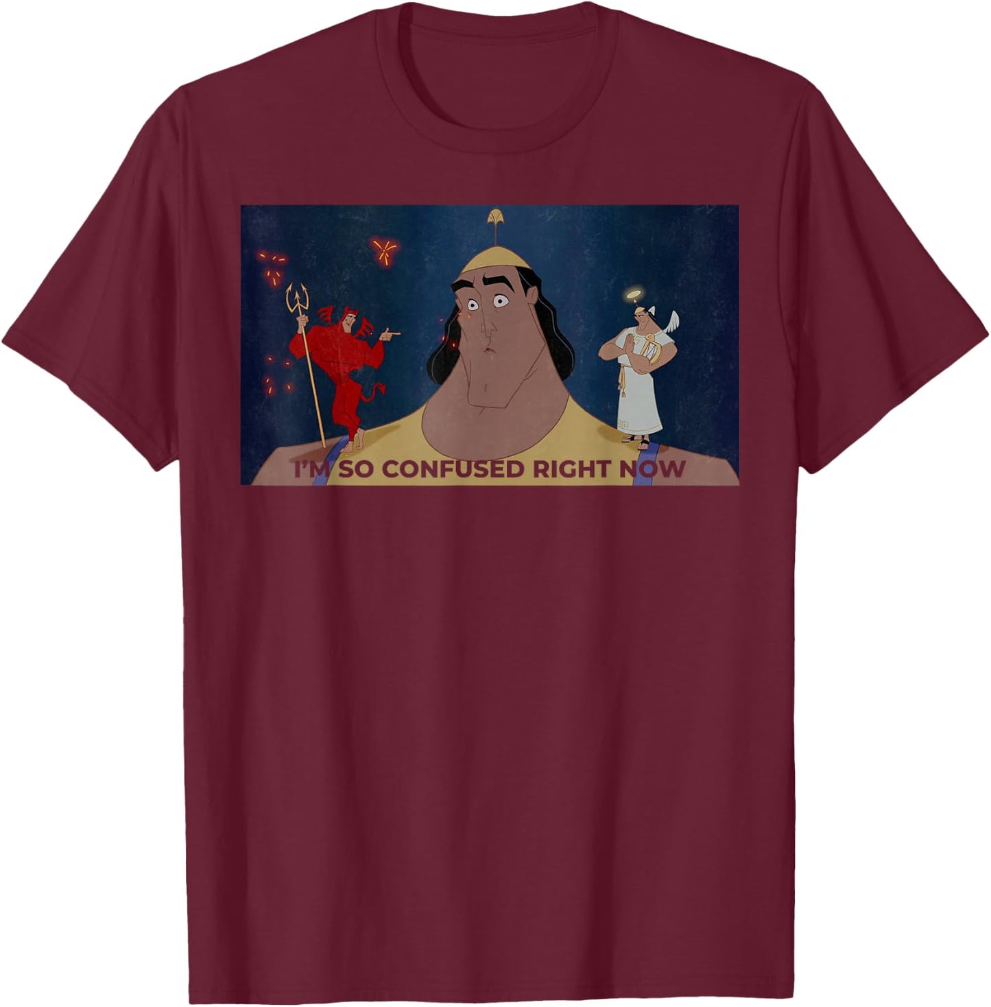 Disney Emperors New Groove Kronk Confused Graphic T-Shirt - T-Shirt | Maroon