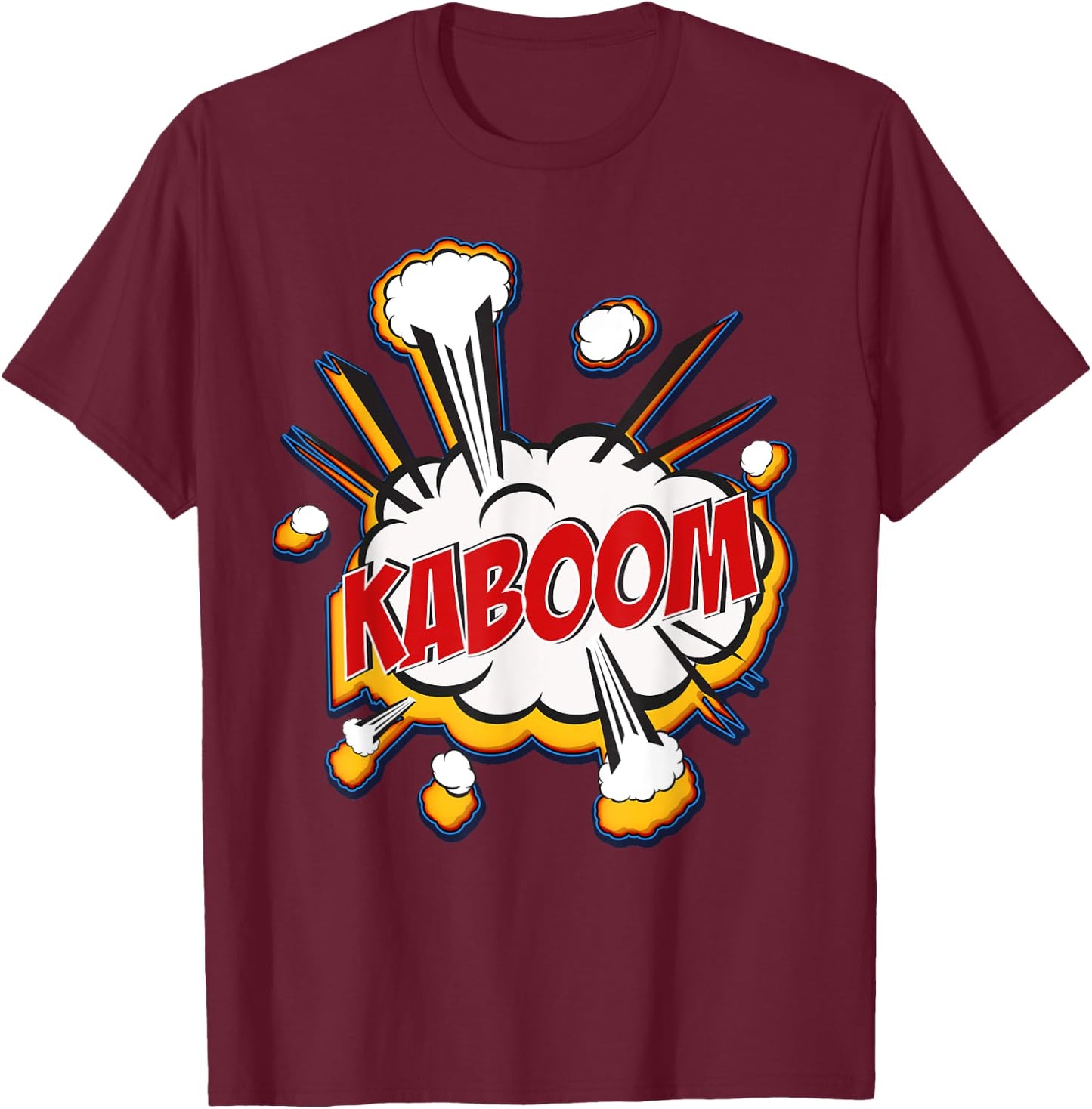 Kaboom Comic Sound Effects T Shirt T-Shirt - T-Shirt | Maroon