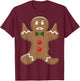 Angry Holiday Gingerman Cookie Giving the Finger Christmas T-Shirt - T-Shirt | Maroon