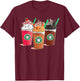 Kawaii Cat Catpuccino T-Shirt - T-Shirt | Maroon