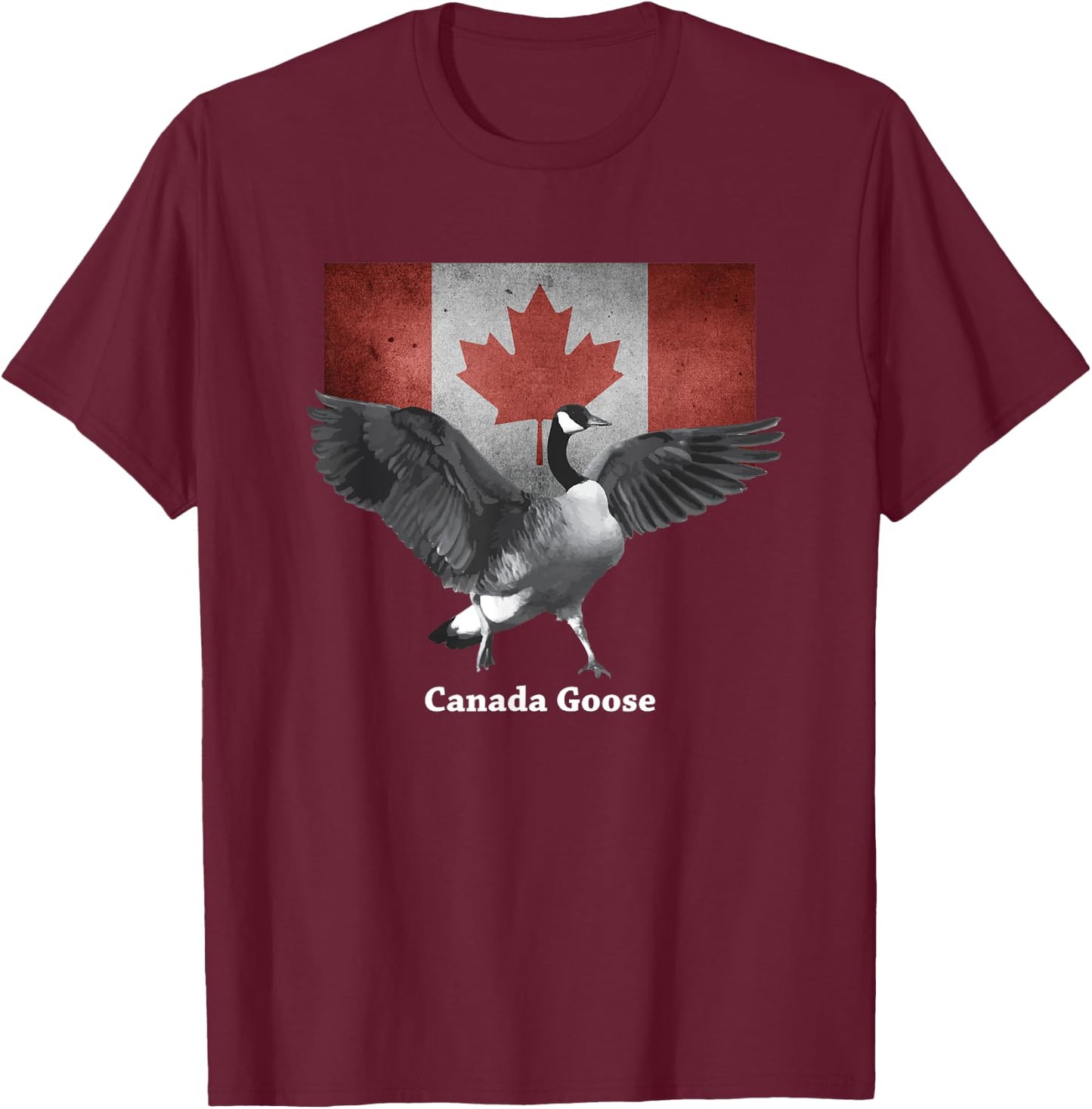Proud Canadian Flag Canada Goose T-Shirt - T-Shirt | Maroon