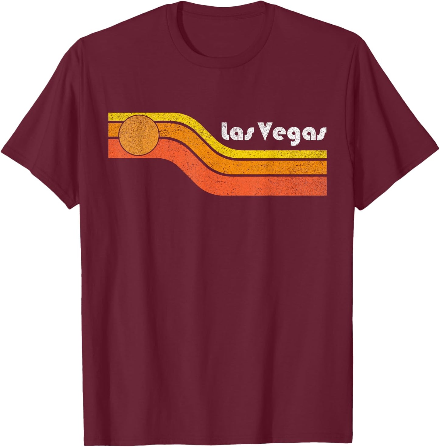Las Vegas - 80s 70s Vintage Father's Mother's Day T-Shirt - T-Shirt | Maroon