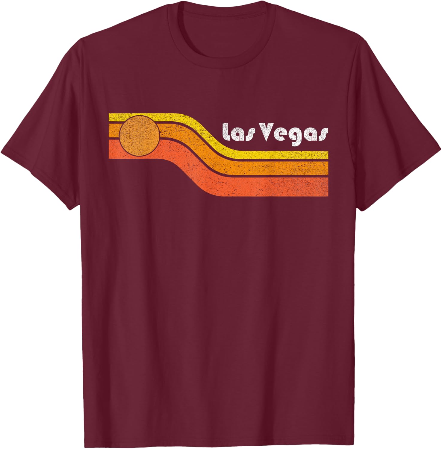 Las Vegas - 80s 70s Vintage Father's Mother's Day T-Shirt - T-Shirt | Maroon