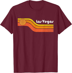 Las Vegas - 80s 70s Vintage Father's Mother's Day T-Shirt - T-Shirt | Maroon