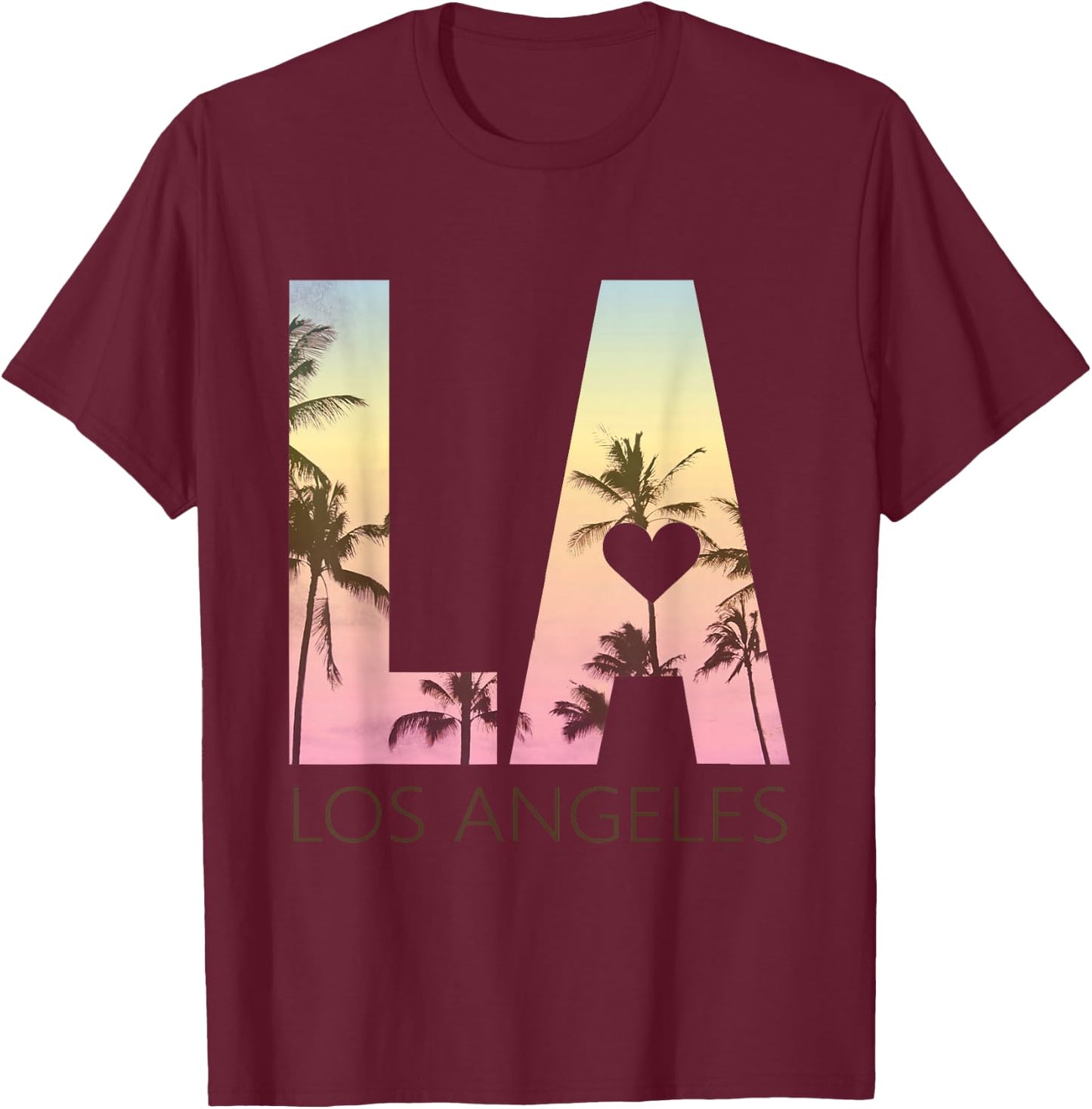 Los Angeles Sunset LA Shirt T-Shirt - T-Shirt | Maroon