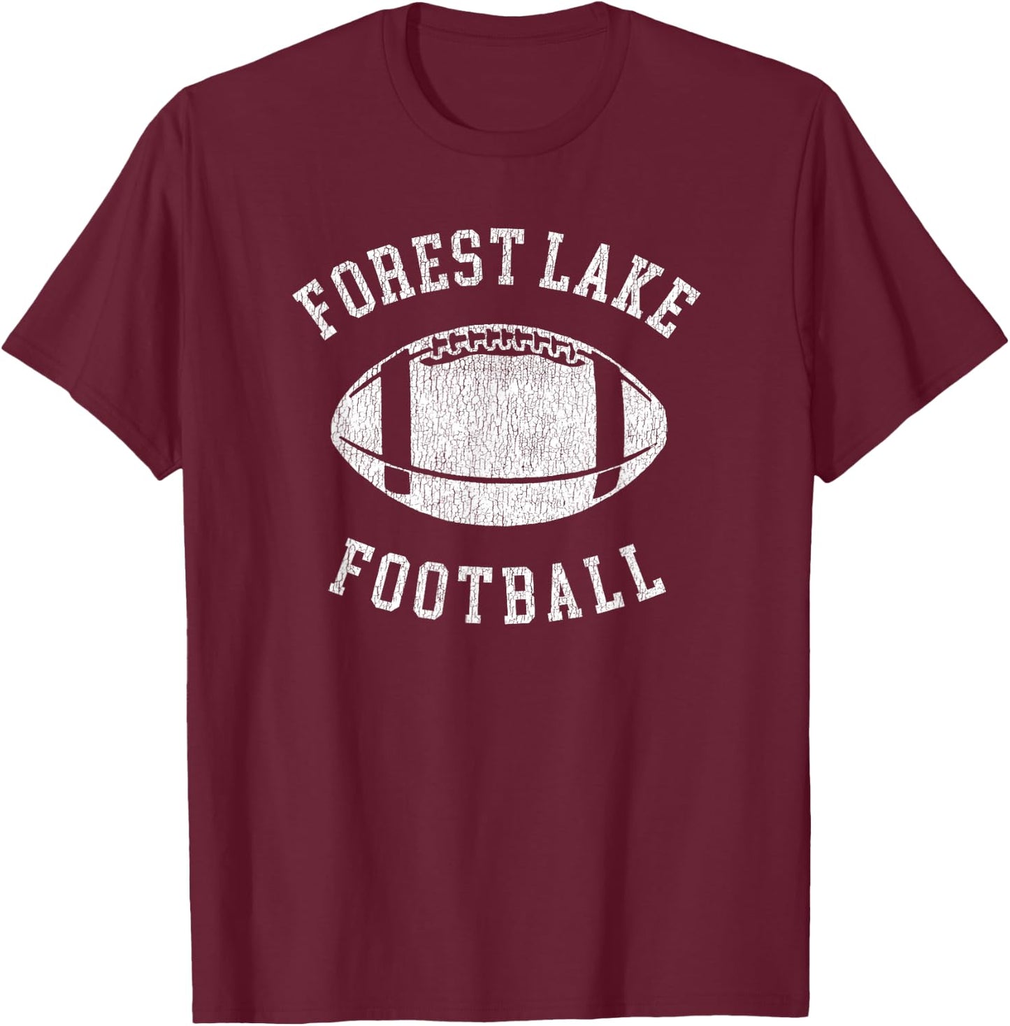 Forest Lake Football Distressed Vintage 80's Throwback Class T-Shirt - T-Shirt | Maroon