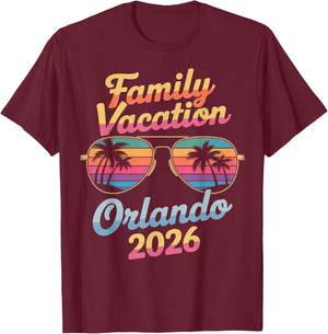 Orlando 2026 Family Trip Matching Florida Vacation Souvenirs T-Shirt - T-Shirt | Maroon