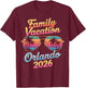 Orlando 2026 Family Trip Matching Florida Vacation Souvenirs T-Shirt - T-Shirt | Maroon
