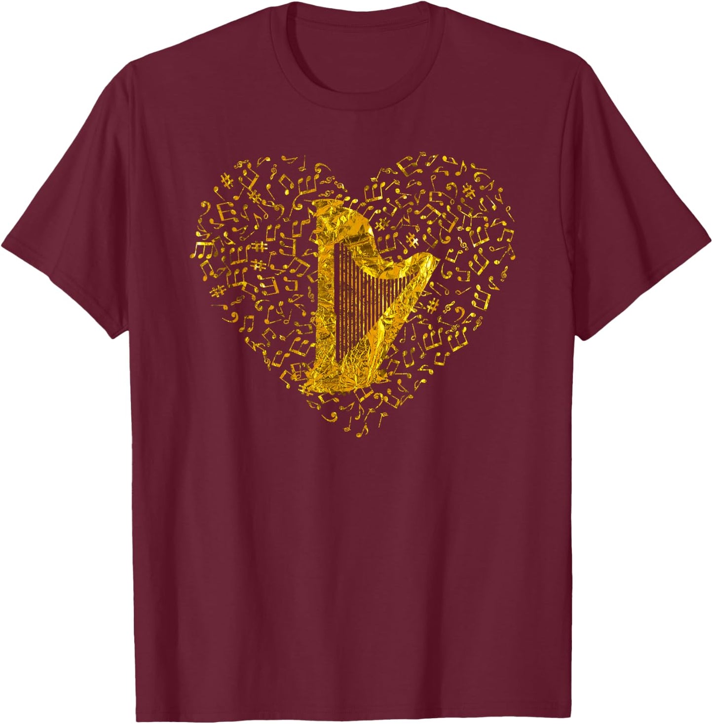Harp T shirts - Gifts for harp players T-Shirt - T-Shirt | Maroon
