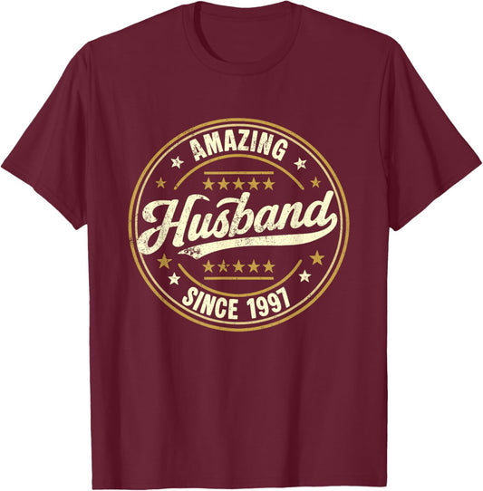 Retro Proud Amazing Husband Since 1997 29th Anniversary T-Shirt - T-Shirt | Maroon