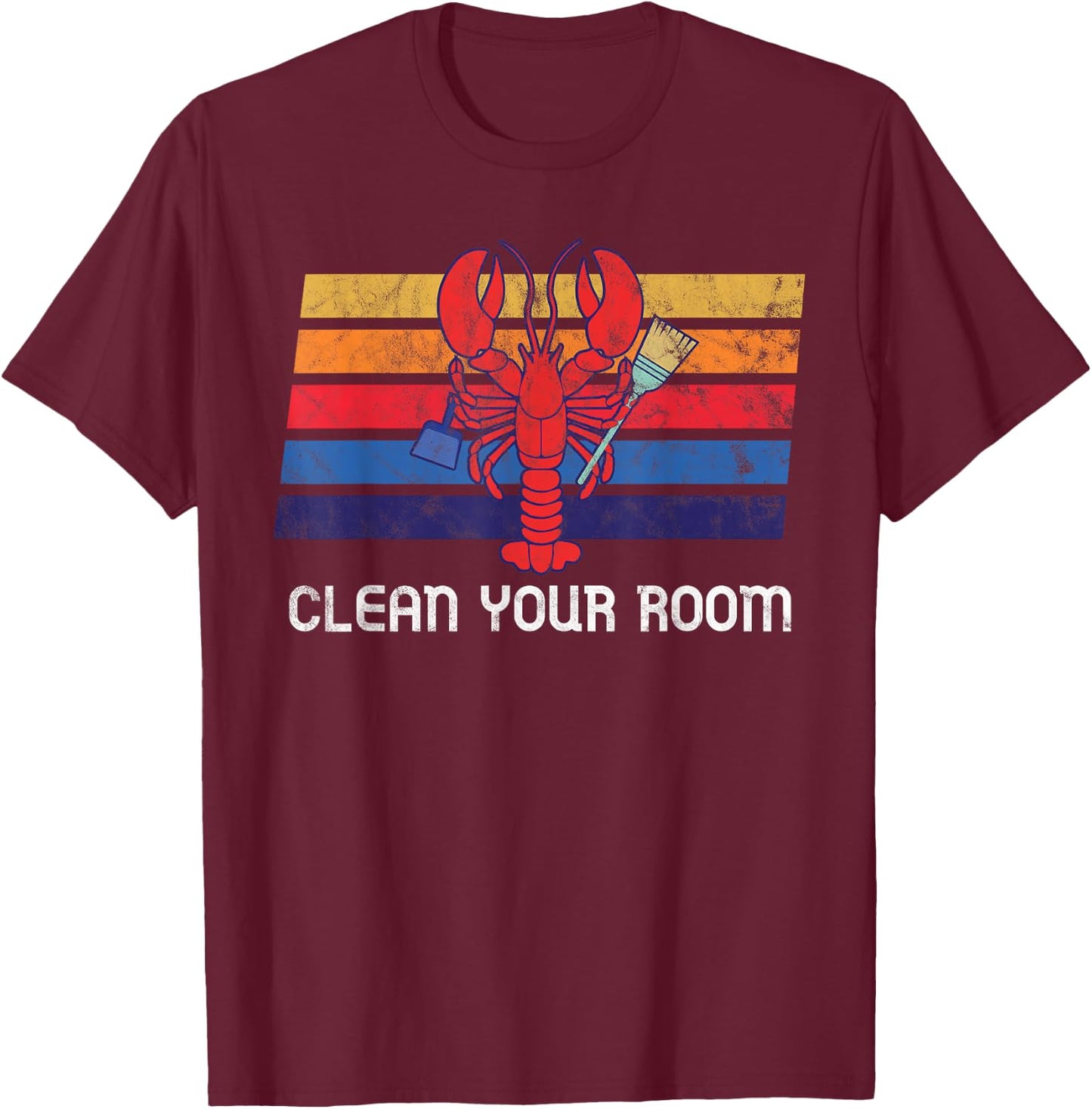 Clean your Room Retro 12 Rules SJW Intellectual Dark Web T-Shirt - T-Shirt | Maroon