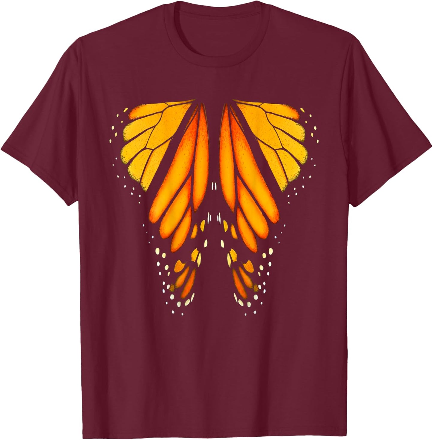 Monarch Butterfly Wings T-Shirt - T-Shirt | Maroon