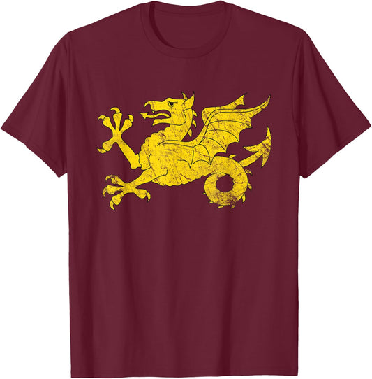 England Medieval Britain Ancient Dragon Wessex Wyvern Anglo T-Shirt - T-Shirt | Maroon