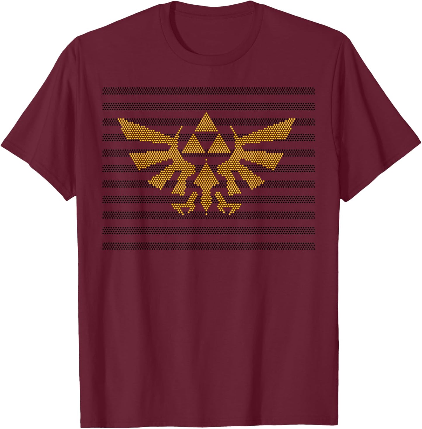 Nintendo Zelda Hylian Triforce Dot Pattern Graphic T-Shirt - T-Shirt | Maroon