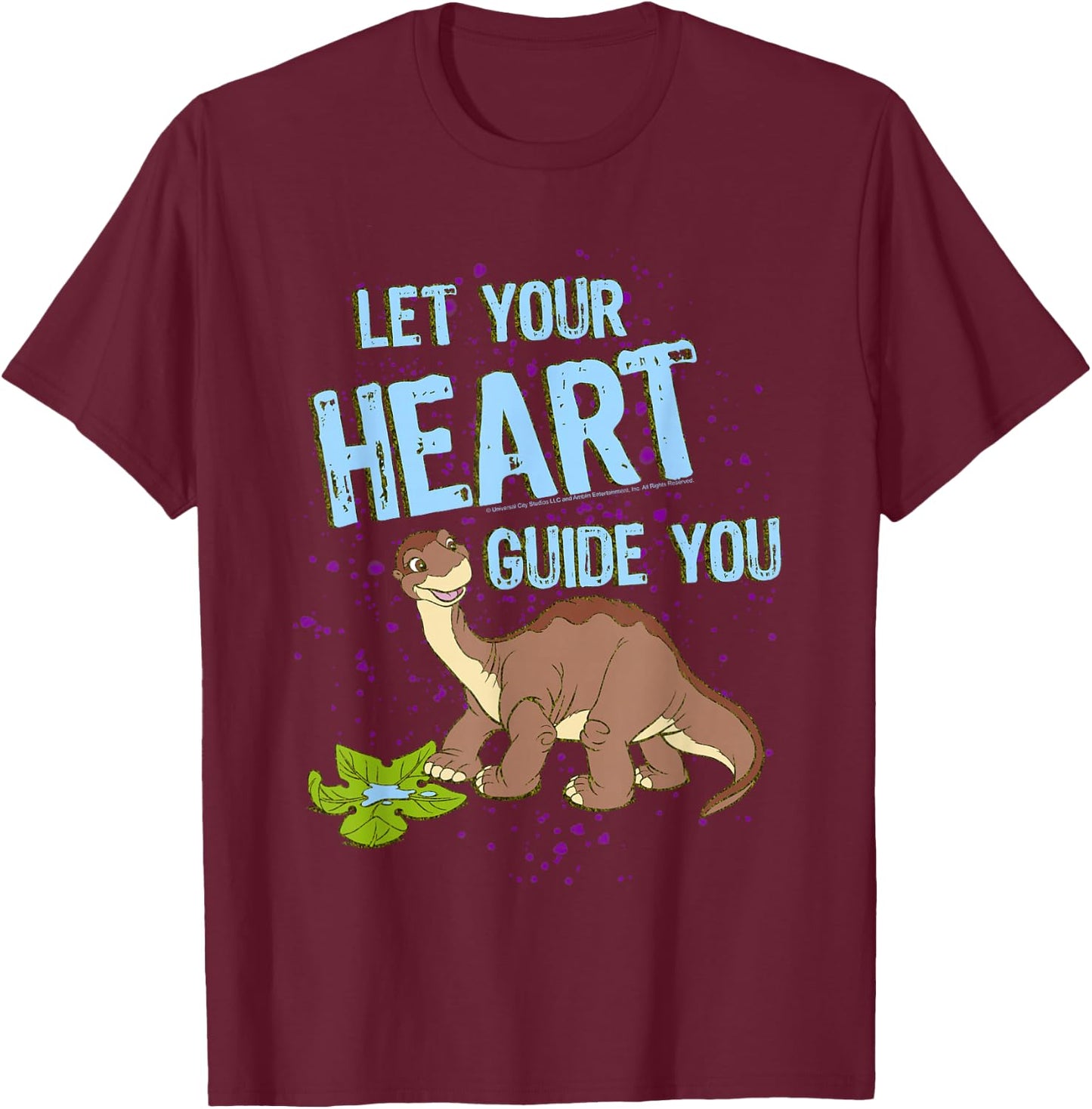Land Before Time Littlefoot Let Your Heart Guide You T-Shirt - T-Shirt | Maroon