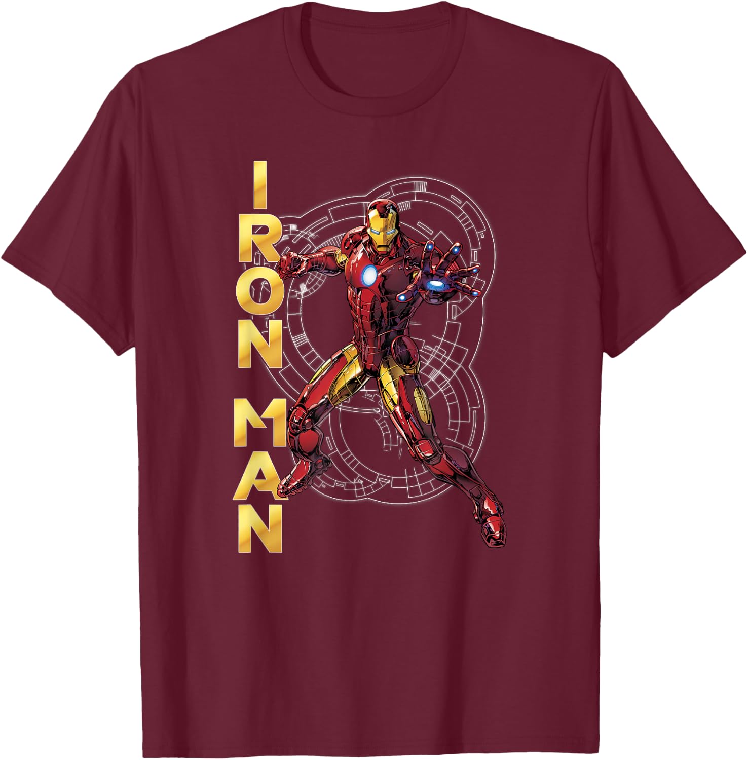 Marvel Avengers Assemble Iron Man Tech Graphic T-Shirt - T-Shirt | Maroon