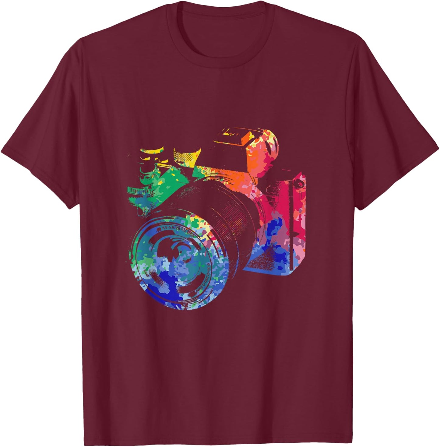 Photographer Watercolor Camera Photo Photography T-Shirt - T-Shirt | Maroon