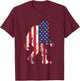 Bigfoot 4th Of July Independence Patriotic USA Flag Yeti T-Shirt - T-Shirt | Maroon