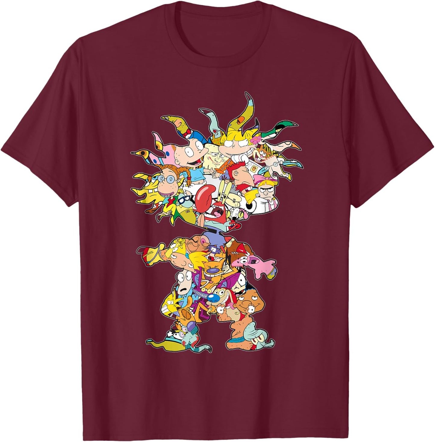 Nickelodeon 90s Nick Chuckie Character Silhouette T-Shirt - T-Shirt | Maroon