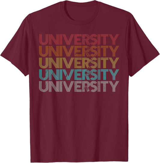 Retro Vintage University T-Shirt - T-Shirt | Maroon