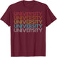 Retro Vintage University T-Shirt - T-Shirt | Maroon