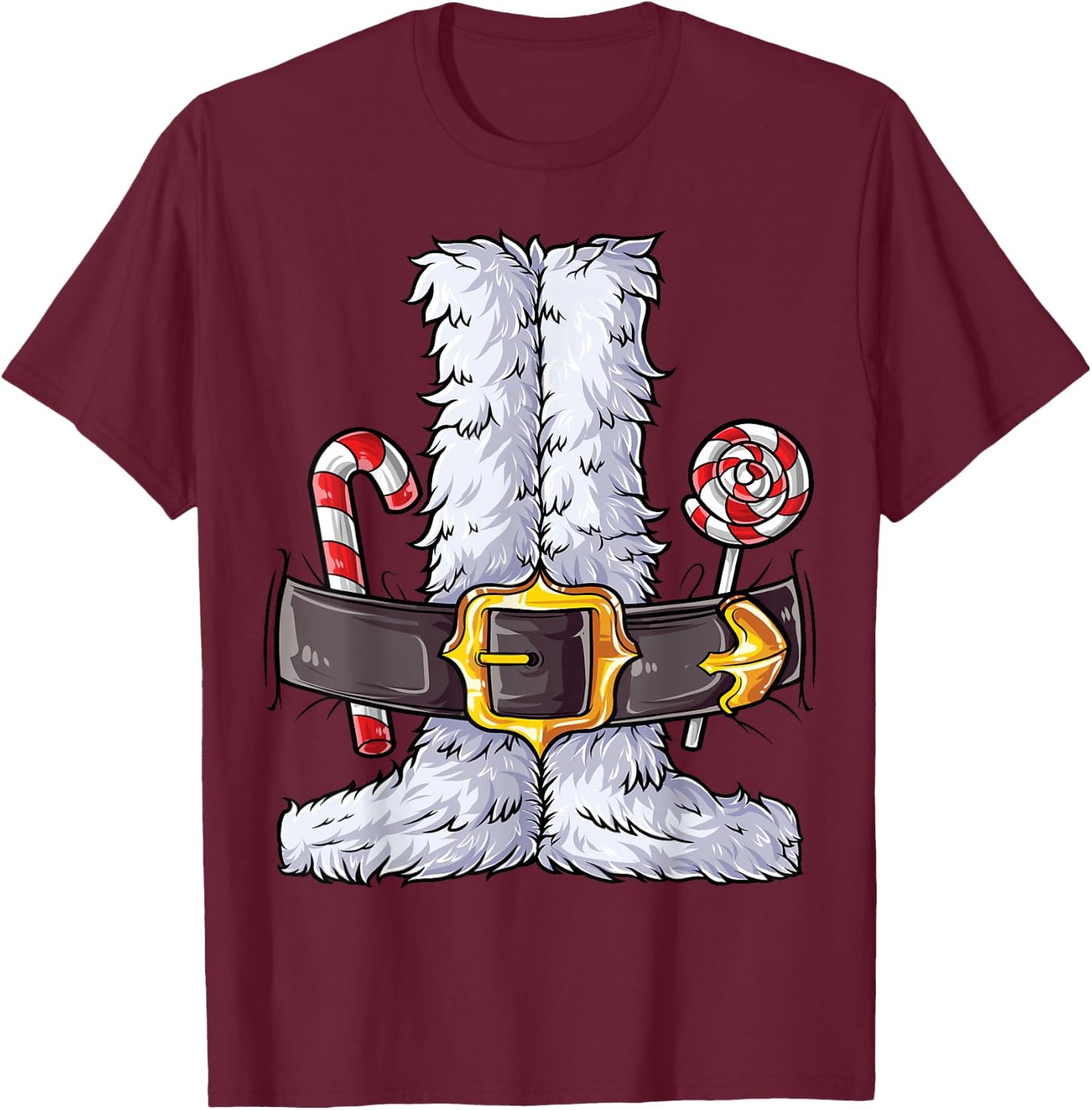 Santa Claus Costume Christmas Boys Kids Men Xmas Holiday T-Shirt - T-Shirt | Maroon