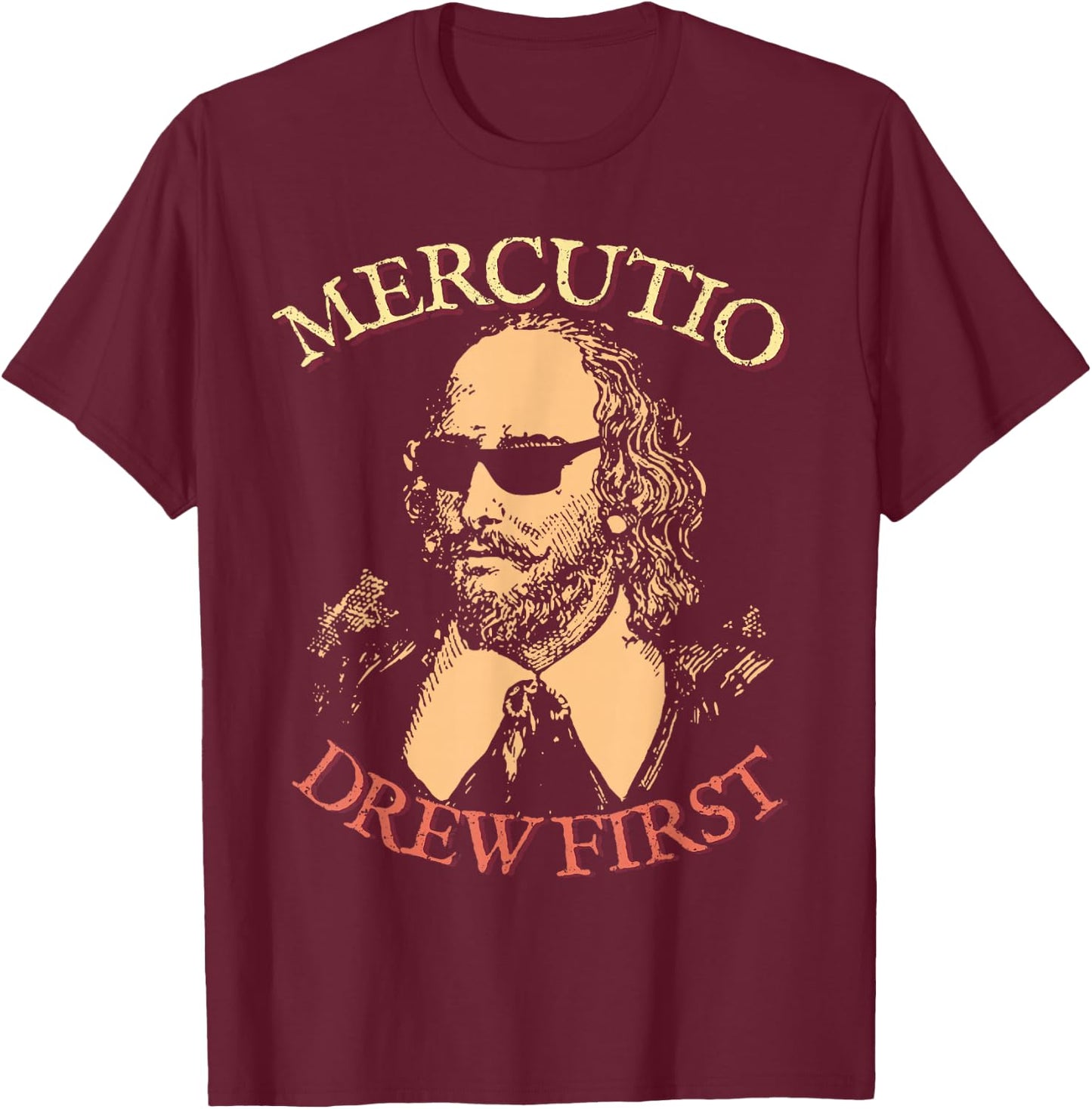 Mercutio Drew First William Shakespeare Romeo & Juliet T-Shirt - T-Shirt | Maroon