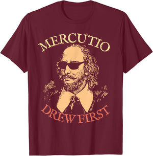 Mercutio Drew First William Shakespeare Romeo & Juliet T-Shirt - T-Shirt | Maroon