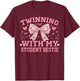 Twin Day Spirit Week Twinning with My Student Matching Girls T-Shirt - T-Shirt | Maroon