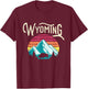 Retro Wyoming, WY Mountains State Wildlife T-Shirt - T-Shirt | Maroon