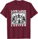 Hail Satan Live Love Lucifer with Dancing Demons Original T-Shirt - T-Shirt | Maroon