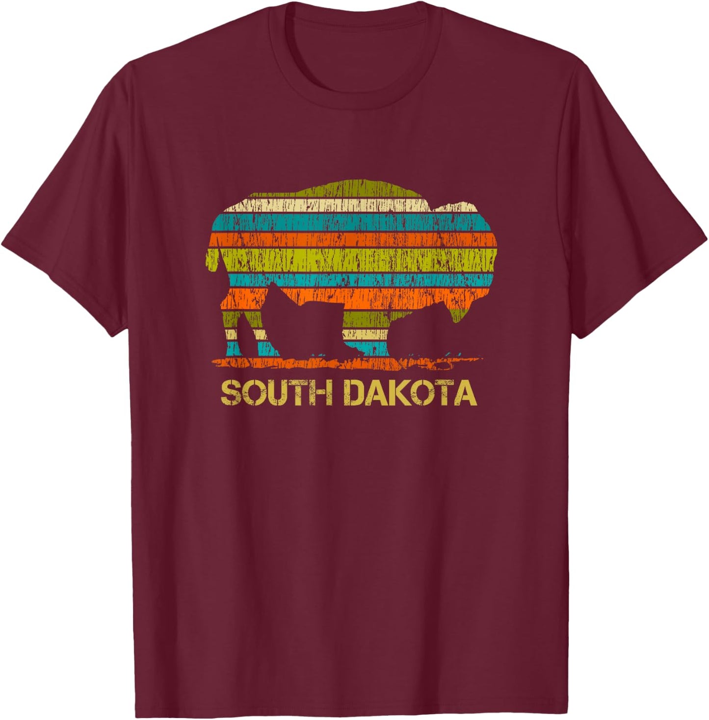 Buffalo for a South Dakota Vacation T-Shirt - T-Shirt | Maroon
