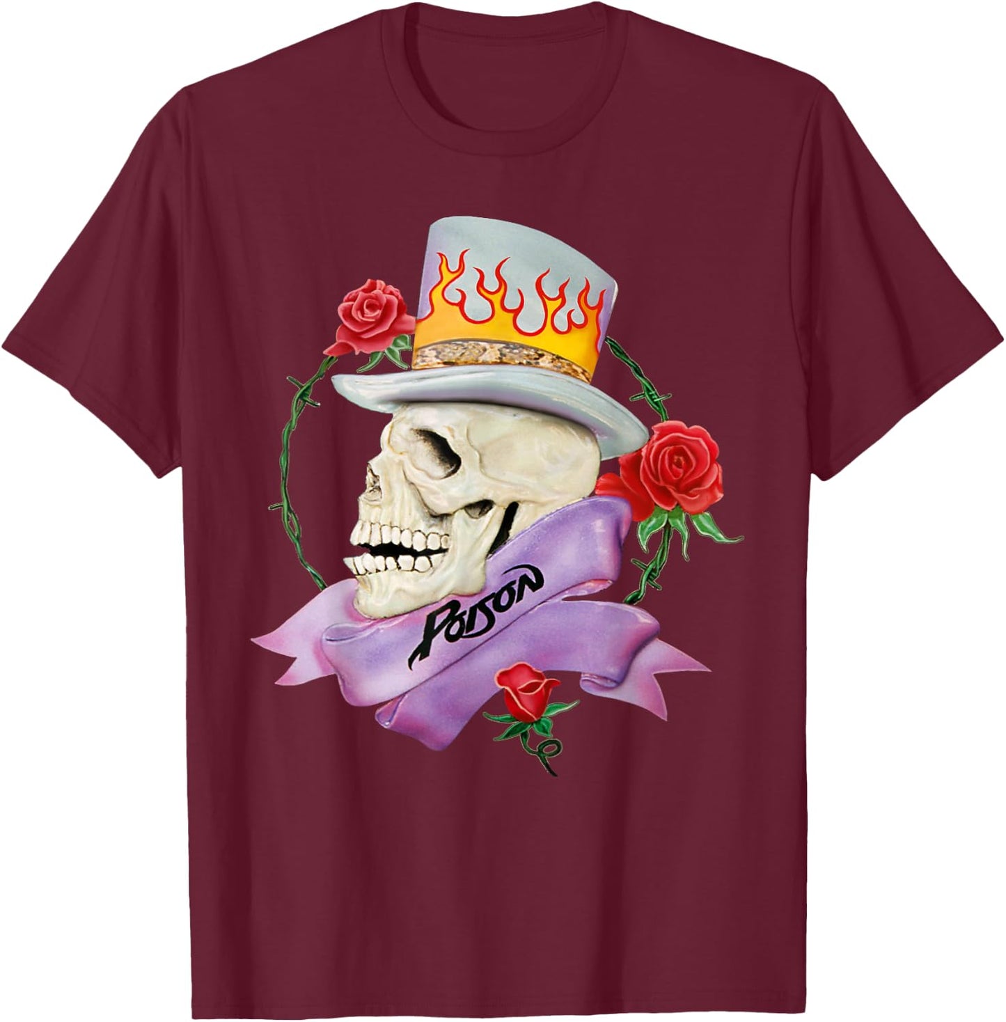 Poison - Every Rose T-Shirt - T-Shirt | Maroon