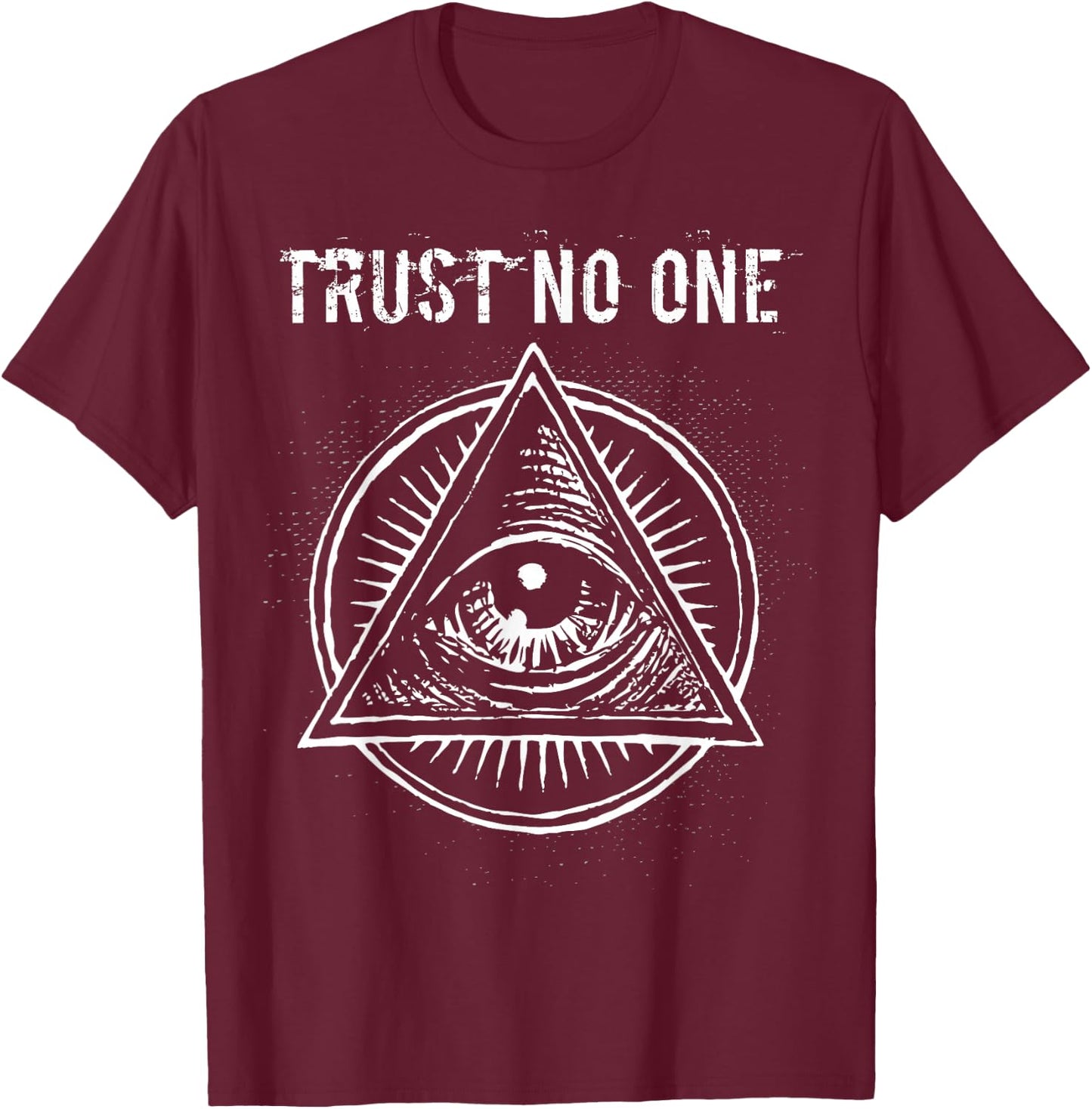 Illuminati Clothing Trust No One Shirt All Seeing Eye T-Shirt - T-Shirt | Maroon