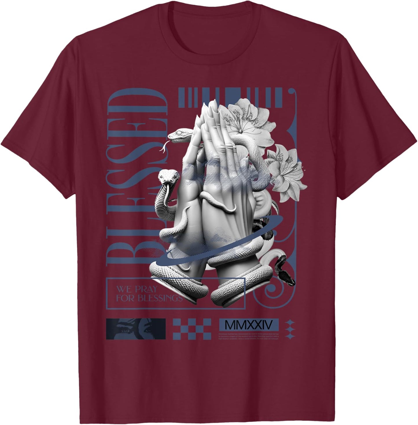Blessed Hand Low Diffused Blue 11s Matching Men Women T-Shirt - T-Shirt | Maroon