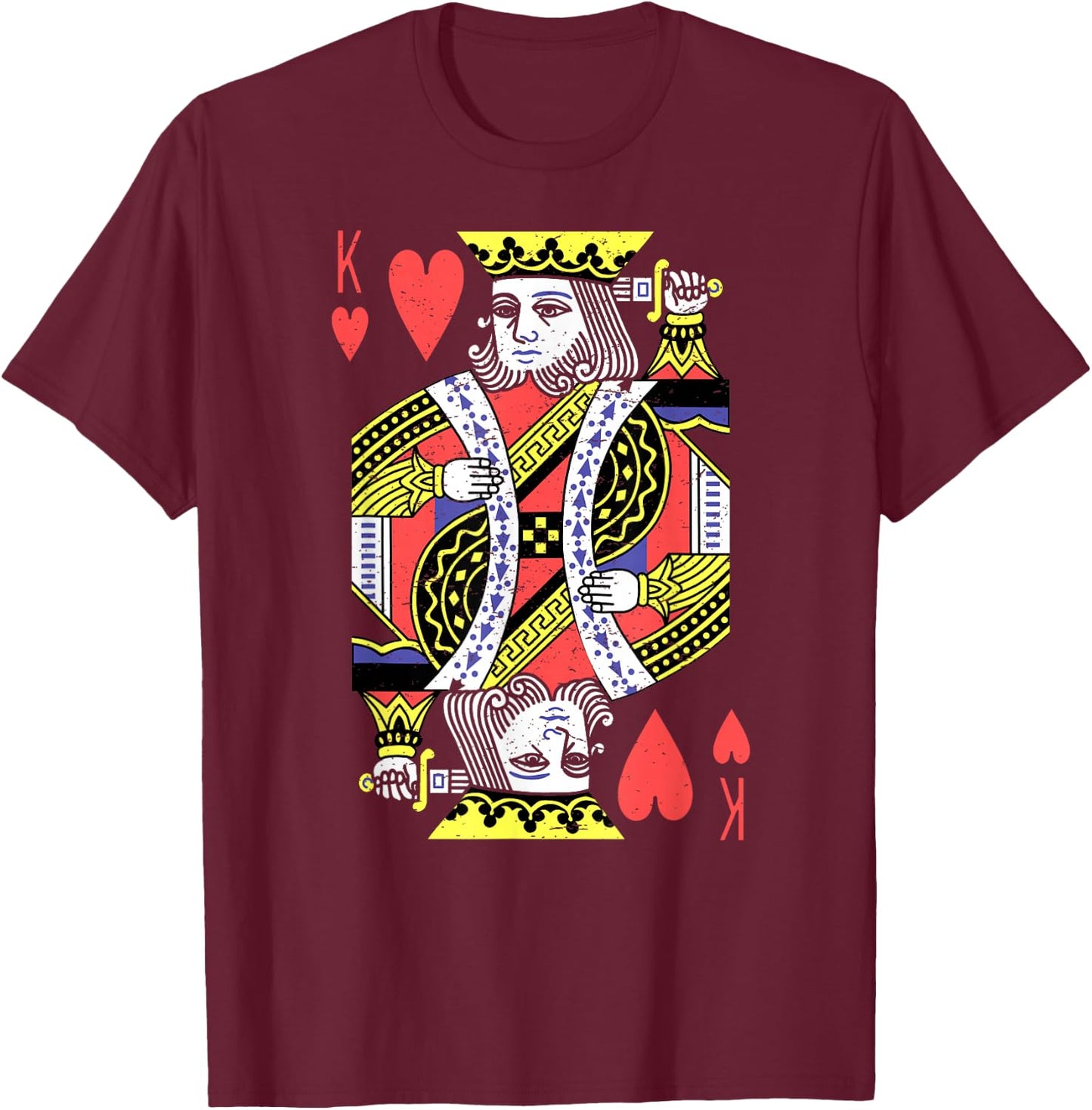 King of Hearts Playing Card Halloween Costume Valentines Men T-Shirt - T-Shirt | Maroon
