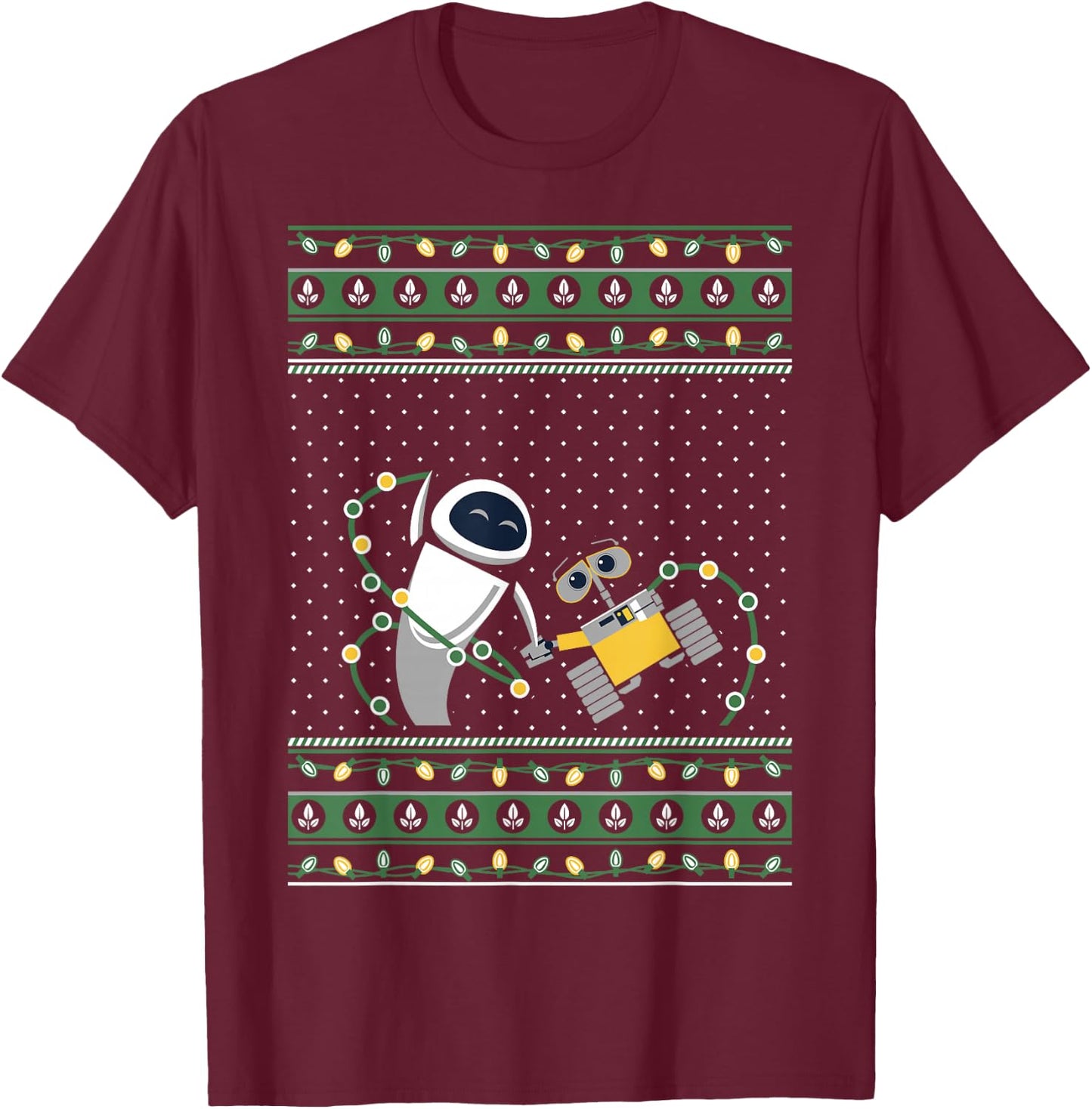 Disney Pixar Wall-E Eve Ugly Christmas Sweater T-Shirt - T-Shirt | Maroon