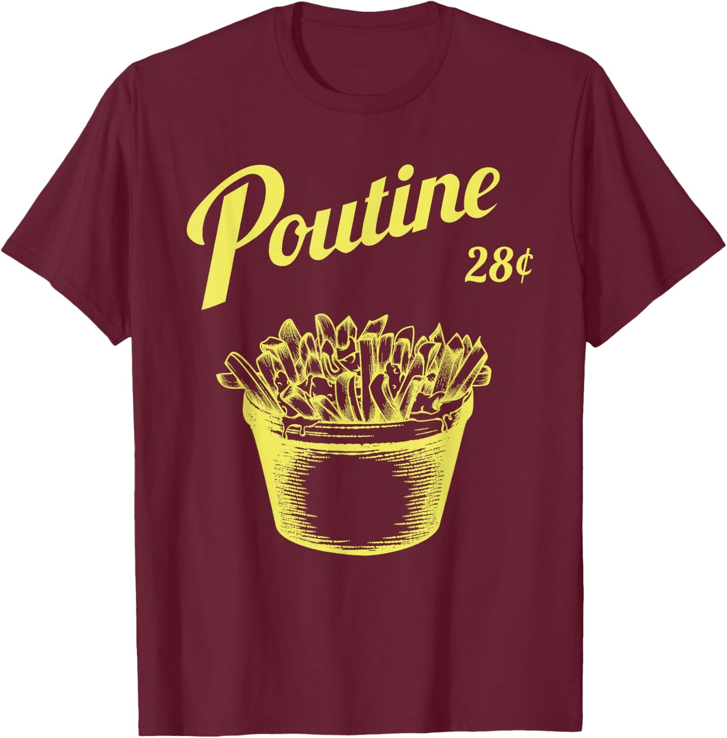 Retro Poutine - Canada - Montreal T-Shirt - T-Shirt | Maroon