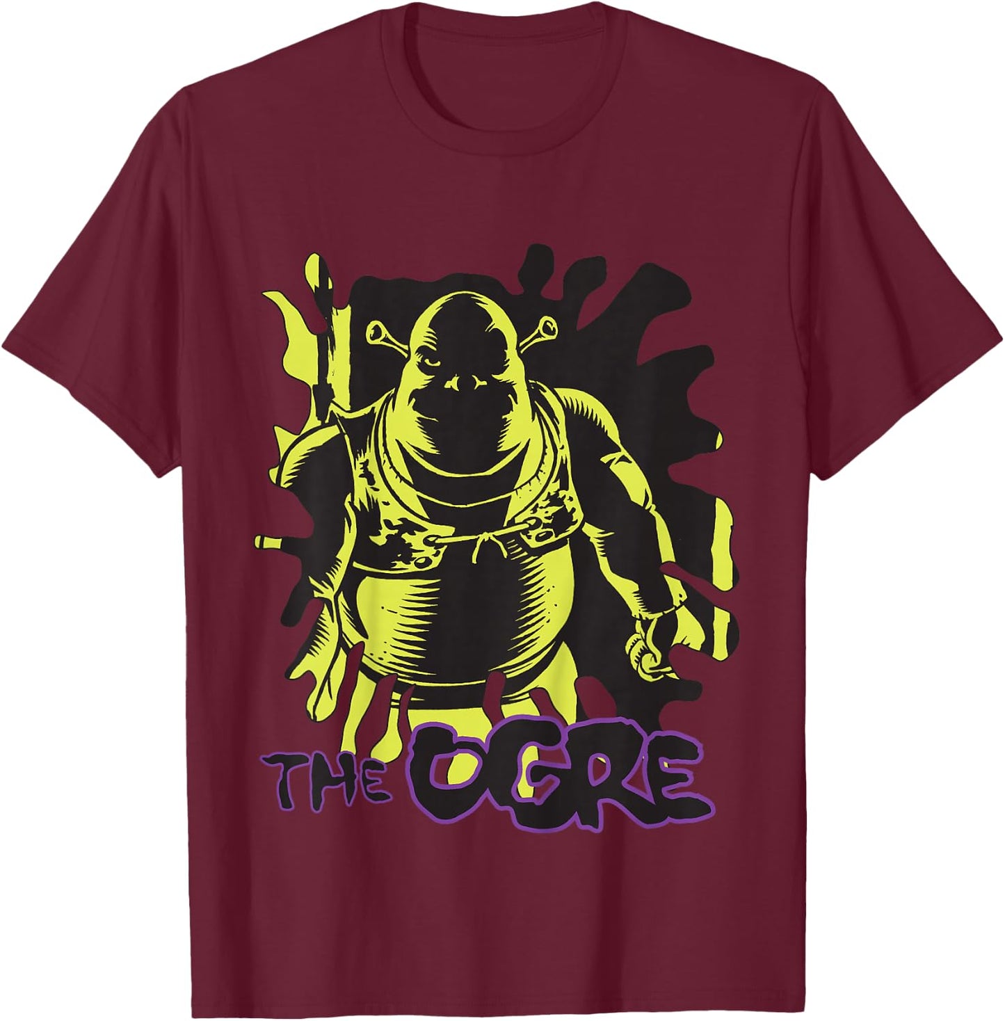 Kids DreamWorks Shrek the Ogre Splash T-Shirt - T-Shirt | Maroon