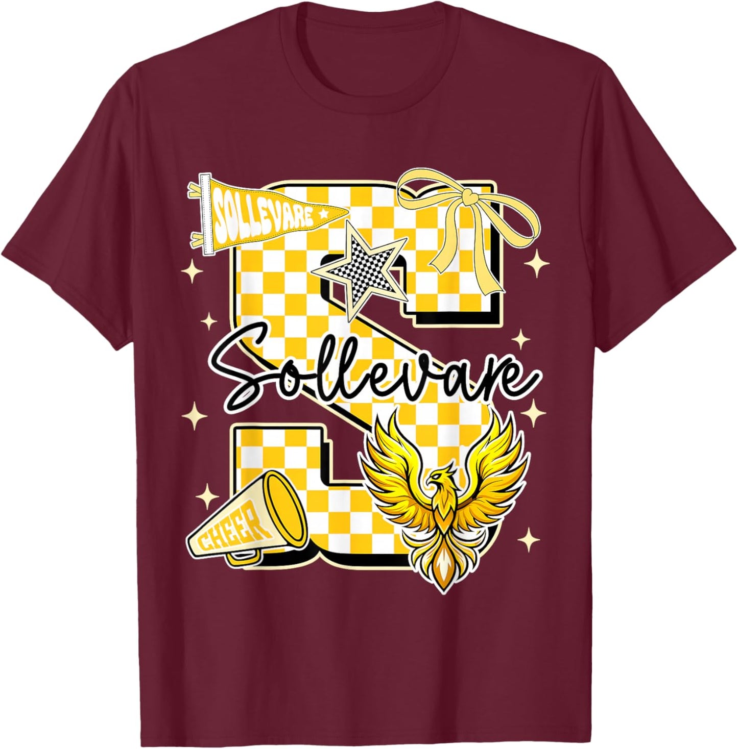I Love Sollevare First Name Personalized Varsity T-Shirt - T-Shirt | Maroon