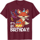 It's My Birthday Fox T Shirt Gift Girls Boys Adults T-Shirt - T-Shirt | Maroon