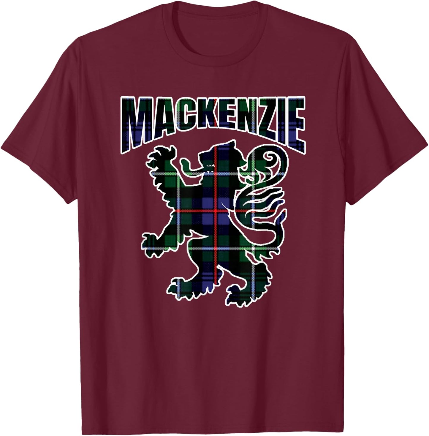 MacKenzie Clan Kilt Tartan Lion Namesake Scottish T-Shirt - T-Shirt | Maroon